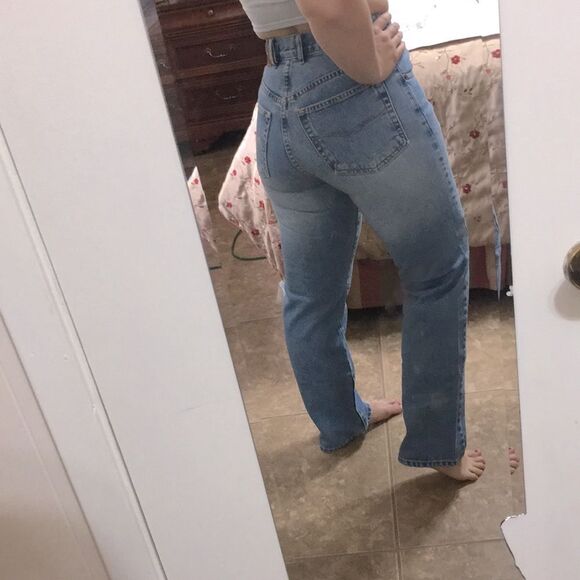 True Grit American Jeans • 28x28 Button Fly Mom Jean Bootcut Light Wash - Picture 12 of 13